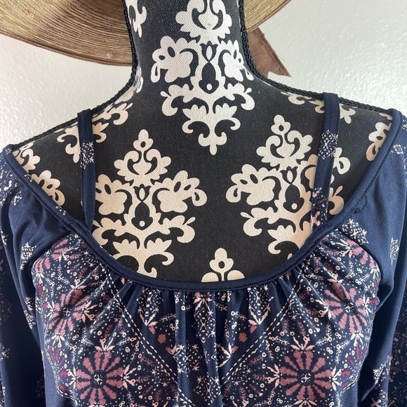 Maurices Blue and White Smocked Sundress with Raglan Sleeves - Picture 3 of 9